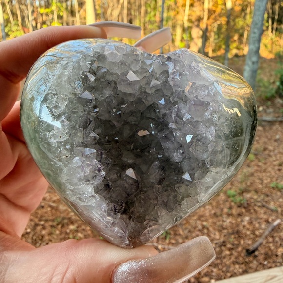 Green Agate Druzy Quartz Heart | Natural Crystal Druzy | Healing Crystal 0032 - Picture 9 of 10